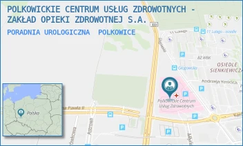 PORADNIA UROLOGICZNA - POLKOWICKIE CENTRUM USŁUG ZDROWOTNYCH - ZAKŁAD OPIEKI ZDROWOTNEJ S.A. - UL. KARDYNAŁA B. KOMINKA 7,  POLKOWICE