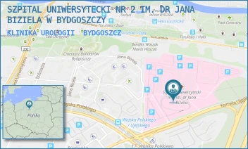 KLINIKA UROLOGII - SZPITAL UNIWERSYTECKI NR 2 IM. DR JANA BIZIELA W BYDGOSZCZY - UJEJSKIEGO 75,  BYDGOSZCZ