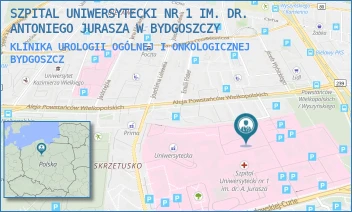KLINIKA UROLOGII OGÓLNEJ I ONKOLOGICZNEJ - SZPITAL UNIWERSYTECKI NR 1 IM. DR. ANTONIEGO JURASZA W BYDGOSZCZY - MARII SKŁODOWSKIEJ-CURIE 9,  BYDGOSZCZ