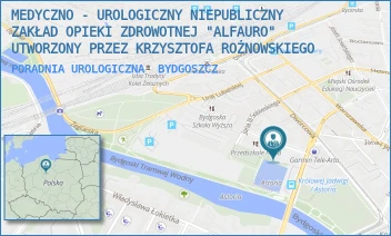 PORADNIA UROLOGICZNA - MEDYCZNO - UROLOGICZNY NIEPUBLICZNY ZAKŁAD OPIEKI ZDROWOTNEJ "ALFAURO" UTWORZONY PRZEZ KRZYSZTOFA ROŻNOWSKIEGO - TADEUSZA REJTANA 1,  BYDGOSZCZ