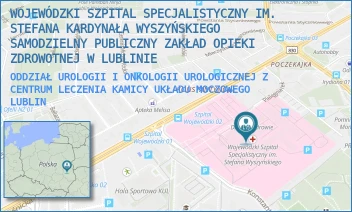 ODDZIAŁ UROLOGII I ONKOLOGII UROLOGICZNEJ Z CENTRUM LECZENIA KAMICY UKŁADU MOCZOWEGO - WOJEWÓDZKI SZPITAL SPECJALISTYCZNY IM. STEFANA KARDYNAŁA WYSZYŃSKIEGO SAMODZIELNY PUBLICZNY ZAKŁAD OPIEKI ZDROWOTNEJ W LUBLINIE - AL. KRAŚNICKA 100,  LUBLIN