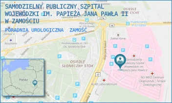 PORADNIA UROLOGICZNA - SAMODZIELNY PUBLICZNY SZPITAL WOJEWÓDZKI IM. PAPIEŻA JANA PAWŁA II W ZAMOŚCIU - ALEJE JANA PAWŁA 10,  ZAMOŚĆ