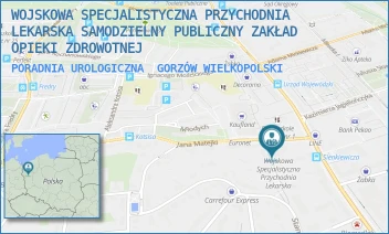 PORADNIA UROLOGICZNA - WOJSKOWA SPECJALISTYCZNA PRZYCHODNIA LEKARSKA SAMODZIELNY PUBLICZNY ZAKŁAD OPIEKI ZDROWOTNEJ - UL. HENRYKA SIENKIEWICZA 10-11,  GORZÓW WIELKOPOLSKI