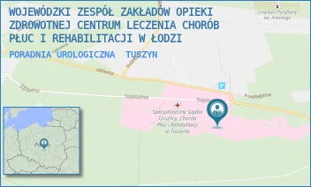 PORADNIA UROLOGICZNA - WOJEWÓDZKI ZESPÓŁ ZAKŁADÓW OPIEKI ZDROWOTNEJ CENTRUM LECZENIA CHORÓB PŁUC I REHABILITACJI W ŁODZI - UL. SZPITALNA 5,  TUSZYN