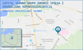 PORADNIA UROLOGICZNA - SZPITAL GŁOWNO GRUPA ZDROWIE SPÓŁKA Z OGRANICZONĄ ODPOWIEDZIALNOŚCIĄ - UL. WOJSKA POLSKIEGO 32/34,  GŁOWNO