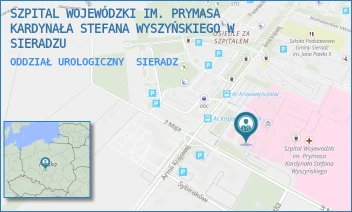 ODDZIAŁ UROLOGICZNY - SZPITAL WOJEWÓDZKI IM. PRYMASA KARDYNAŁA STEFANA WYSZYŃSKIEGO W SIERADZU - UL. ARMII KRAJOWEJ 7,  SIERADZ