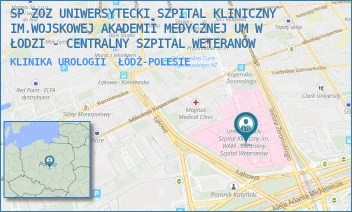 KLINIKA UROLOGII - SP ZOZ UNIWERSYTECKI SZPITAL KLINICZNY NR 2 UNIWERSYTETU MEDYCZNEGO  W ŁODZI - UL. STEFANA ŻEROMSKIEGO 113,  ŁÓDŹ-POLESIE