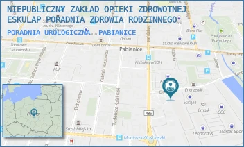 PORADNIA UROLOGICZNA - NIEPUBLICZNY ZAKŁAD OPIEKI ZDROWOTNEJ ESKULAP PORADNIA ZDROWIA RODZINNEGO - UL. GROBELNA 8,  PABIANICE