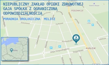 PORADNIA UROLOGICZNA - NIEPUBLICZNY ZAKŁAD OPIEKI ZDROWOTNEJ GAJA SPÓŁKA Z OGRANICZONĄ ODPOWIEDZIALNOŚCIĄ - UL. KONWALIOWA 15/1,  MILICZ