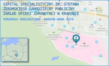 PORADNIA UROLOGICZNA - SZPITAL SPECJALISTYCZNY IM. STEFANA ŻEROMSKIEGO SAMODZIELNY PUBLICZNY ZAKŁAD OPIEKI ZDROWOTNEJ W KRAKOWIE - UL. OS. NA SKARPIE 66,  KRAKÓW-NOWA HUTA