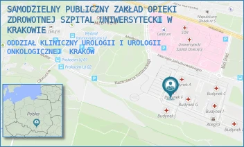 ODDZIAŁ KLINICZNY UROLOGII I UROLOGII ONKOLOGICZNEJ - SAMODZIELNY PUBLICZNY ZAKŁAD OPIEKI ZDROWOTNEJ SZPITAL UNIWERSYTECKI W KRAKOWIE - UL. MACIEJA JAKUBOWSKIEGO 2,  KRAKÓW