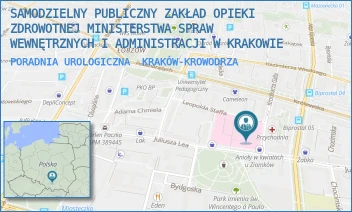 PORADNIA UROLOGICZNA - SAMODZIELNY PUBLICZNY ZAKŁAD OPIEKI ZDROWOTNEJ MINISTERSTWA SPRAW WEWNĘTRZNYCH I ADMINISTRACJI W KRAKOWIE - UL. KRONIKARZA GALLA 25,  KRAKÓW-KROWODRZA
