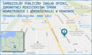 PORADNIA UROLOGICZNA - SAMODZIELNY PUBLICZNY ZAKŁAD OPIEKI ZDROWOTNEJ MINISTERSTWA SPRAW WEWNĘTRZNYCH I ADMINISTRACJI W KRAKOWIE - UL. STANISŁAWA ŻÓŁKIEWSKIEGO 11,  NOWY SĄCZ