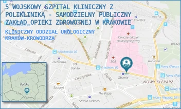 KLINICZNY ODDZIAŁ UROLOGICZNY - 5 WOJSKOWY SZPITAL KLINICZNY Z POLIKLINIKĄ - SAMODZIELNY PUBLICZNY ZAKŁAD OPIEKI ZDROWOTNEJ W KRAKOWIE - UL. WROCŁAWSKA 1-3,  KRAKÓW-KROWODRZA