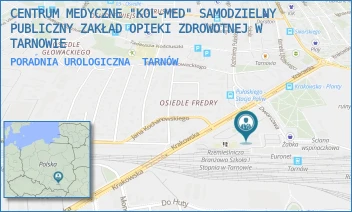 PORADNIA UROLOGICZNA - CENTRUM MEDYCZNE "KOL-MED" SAMODZIELNY PUBLICZNY ZAKŁAD OPIEKI ZDROWOTNEJ W TARNOWIE - UL. PL. DWORCOWY 6,  TARNÓW