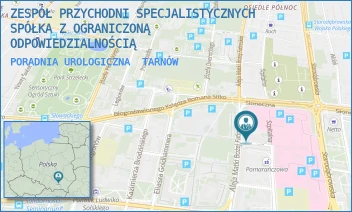 PORADNIA UROLOGICZNA - ZESPÓŁ PRZYCHODNI SPECJALISTYCZNYCH SPÓŁKA Z OGRANICZONĄ ODPOWIEDZIALNOŚCIĄ - UL. MARII SKŁODOWSKIEJ-CURIE 1,  TARNÓW