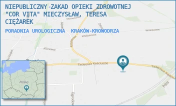 PORADNIA UROLOGICZNA - NIEPUBLICZNY ZAKAD OPIEKI ZDROWOTNEJ "COR VITA" MIECZYSŁAW, TERESA CIĘŻAREK - UL. KOŚCIUSZKI 35,  KRAKÓW-KROWODRZA