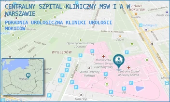 PORADNIA UROLOGICZNA KLINIKI UROLOGII - CENTRALNY SZPITAL KLINICZNY MSW I A W WARSZAWIE - WOŁOSKA 137,  MOKOTÓW