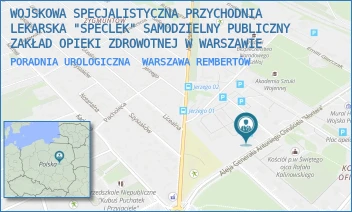 PORADNIA UROLOGICZNA - WOJSKOWA SPECJALISTYCZNA PRZYCHODNIA LEKARSKA "SPECLEK" SAMODZIELNY PUBLICZNY ZAKŁAD OPIEKI ZDROWOTNEJ W WARSZAWIE - AL. GEN. CHRUSCIELA 103,  WARSZAWA REMBERTÓW