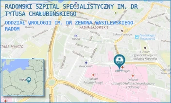 ODDZIAŁ UROLOGII IM. DR ZENONA WASILEWSKIEGO - RADOMSKI SZPITAL SPECJALISTYCZNY IM. DR TYTUSA CHAŁUBIŃSKIEGO - TOCHTERMANA 1,  RADOM