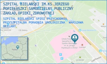 SZPITAL BIELAŃSKI SPZOZ PRZYCHODNIA PRZYSZPITALNA PORADNIA UROLOGICZNA - SZPITAL BIELAŃSKI IM.KS.JERZEGO POPIEŁUSZKI SAMODZIELNY PUBLICZNY ZAKŁAD OPIEKI ZDROWOTNEJ - CEGŁOWSKA 80,  WARSZAWA BIELANY