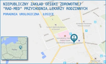 PORADNIA UROLOGICZNA - NIEPUBLICZNY ZAKŁAD OPIEKI ZDROWOTNEJ "RAD-MED" PRZYCHODNIA LEKARZY RODZINNYCH - SIEDLECKA 20A,  ŁOSICE