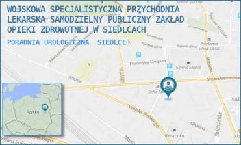PORADNIA UROLOGICZNA - WOJSKOWA SPECJALISTYCZNA PRZYCHODNIA LEKARSKA SAMODZIELNY PUBLICZNY ZAKŁAD OPIEKI ZDROWOTNEJ W SIEDLCACH - WAŁOWA 1,  SIEDLCE