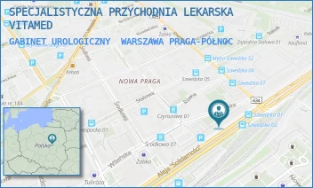 GABINET UROLOGICZNY - SPECJALISTYCZNA PRZYCHODNIA LEKARSKA VITAMED - WILEŃSKA 18,  WARSZAWA PRAGA-PÓŁNOC