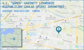 GABINET UROLOGICZNY - S.C. "GAMED" GABINETY LEKARSKIE NIEPUBLICZNY ZAKŁAD OPIEKI ZDROWOTNEJ - WYSOKA 12,  RADOM