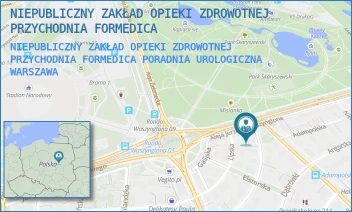 NIEPUBLICZNY ZAKŁAD OPIEKI ZDROWOTNEJ PRZYCHODNIA FORMEDICA PORADNIA UROLOGICZNA - NIEPUBLICZNY ZAKŁAD OPIEKI ZDROWOTNEJ PRZYCHODNIA FORMEDICA - BEREZYNSKA 39,  WARSZAWA