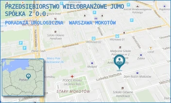 PORADNIA UROLOGICZNA - PRZEDSIĘBIORSTWO WIELOBRANŻOWE "JUMO" SPÓŁKA Z O.O. - WIŚNIOWA 36,  WARSZAWA MOKOTÓW