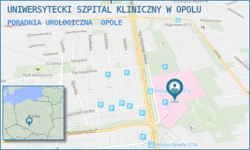 PORADNIA UROLOGICZNA - UNIWERSYTECKI SZPITAL KLINICZNY W OPOLU - UL. ALEJA WINCENTEGO WITOSA 26,  OPOLE