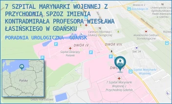 PORADNIA UROLOGICZNA - 7 SZPITAL MARYNARKI WOJENNEJ Z PRZYCHODNIĄ SPZOZ IMIENIA KONTRADMIRAŁA PROFESORA WIESŁAWA ŁASIŃSKIEGO W GDAŃSKU - UL. POLANKI 117,  GDAŃSK
