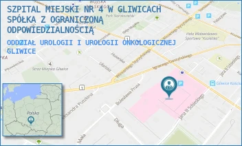 ODDZIAŁ UROLOGII I UROLOGII ONKOLOGICZNEJ - SZPITAL MIEJSKI W GLIWICACH SPÓŁKA Z OGRANICZONĄ ODPOWIEDZIALNOŚCIĄ - UL. TADEUSZA KOŚCIUSZKI 29,  GLIWICE