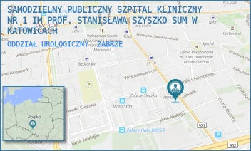 ODDZIAŁ UROLOGICZNY - SAMODZIELNY PUBLICZNY SZPITAL KLINICZNY NR 1 IM PROF. STANISŁAWA SZYSZKO SUM W KATOWICACH - UL. 3 MAJA 13-15,  ZABRZE
