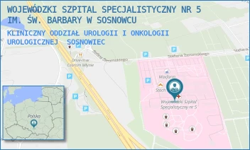 KLINICZNY ODDZIAŁ UROLOGII I ONKOLOGII UROLOGICZNEJ - WOJEWÓDZKI SZPITAL SPECJALISTYCZNY NR 5 IM. ŚW. BARBARY W SOSNOWCU - UL. PLAC MEDYKÓW 1,  SOSNOWIEC