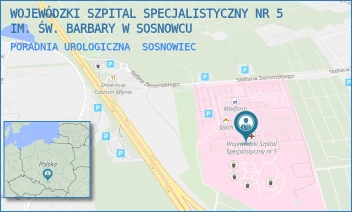 PORADNIA UROLOGICZNA - WOJEWÓDZKI SZPITAL SPECJALISTYCZNY NR 5 IM. ŚW. BARBARY W SOSNOWCU - UL. PLAC MEDYKÓW 1,  SOSNOWIEC