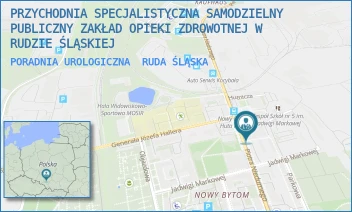 PORADNIA UROLOGICZNA - PRZYCHODNIA SPECJALISTYCZNA SAMODZIELNY PUBLICZNY ZAKŁAD OPIEKI ZDROWOTNEJ W RUDZIE ŚLĄSKIEJ - UL. PIOTRA NIEDURNEGO 50D,  RUDA ŚLĄSKA