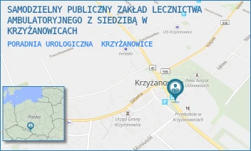 PORADNIA UROLOGICZNA - SAMODZIELNY PUBLICZNY ZAKŁAD LECZNICTWA AMBULATORYJNEGO Z SIEDZIBĄ W KRZYŻANOWICACH - UL. WYZWOLENIA 1,  KRZYŻANOWICE