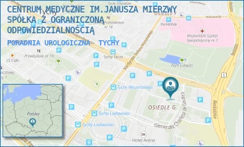 PORADNIA UROLOGICZNA - CENTRUM MEDYCZNE IM.JANUSZA MIERZWY SPÓŁKA Z OGRANICZONĄ ODPOWIEDZIALNOŚCIĄ - UL. GEN. CH. DE GAULLE`A 49,  TYCHY