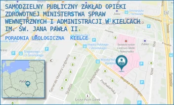 PORADNIA UROLOGICZNA - SAMODZIELNY PUBLICZNY ZAKŁAD OPIEKI ZDROWOTNEJ MINISTERSTWA SPRAW WEWNĘTRZNYCH I ADMINISTRACJI W KIELCACH IM. ŚW. JANA PAWŁA II - WOJSKA POLSKIEGO 51,  KIELCE