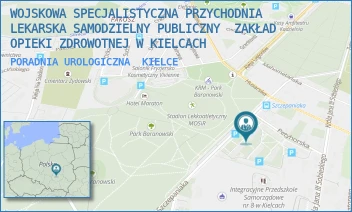 PORADNIA UROLOGICZNA - WOJSKOWA SPECJALISTYCZNA PRZYCHODNIA LEKARSKA SAMODZIELNY PUBLICZNY  ZAKŁAD OPIEKI ZDROWOTNEJ W KIELCACH - SZCZEPANIAKA 23,  KIELCE