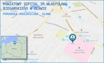 PORADNIA UROLOGICZNA - POWIATOWY SZPITAL IM.WŁADYSŁAWA BIEGAŃSKIEGO W IŁAWIE - GEN. WŁ. ANDERSA 3,  IŁAWA