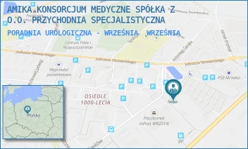 PORADNIA UROLOGICZNA - WRZEŚNIA - AMIKA KONSORCJUM MEDYCZNE SPÓŁKA Z O.O. PRZYCHODNIA SPECJALISTYCZNA - PIASTÓW 16,  WRZEŚNIA