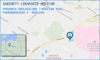 PORADNIA UROLOGICZNA - KOŚCIAN PLAC PADEREWSKIEGO 4 - GABINETY LEKARSKIE MEDICOR - PLAC PADEREWSKIEGO 4,  KOŚCIAN