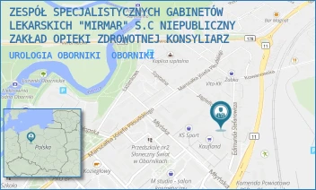 UROLOGIA OBORNIKI - ZESPÓŁ SPECJALISTYCZNYCH GABINETÓW LEKARSKICH "MIRMAR" S.C NIEPUBLICZNY ZAKŁAD OPIEKI ZDROWOTNEJ KONSYLIARZ - STEFANOWICZA 23,  OBORNIKI