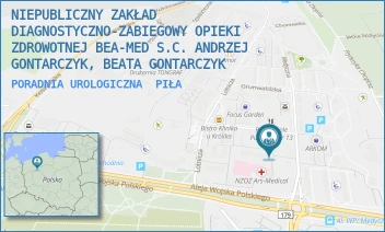 PORADNIA UROLOGICZNA - NIEPUBLICZNY ZAKŁAD DIAGNOSTYCZNO-ZABIEGOWY OPIEKI ZDROWOTNEJ BEA-MED S.C. ANDRZEJ GONTARCZYK, BEATA GONTARCZYK - MATWIEJEWA 6,  PIŁA