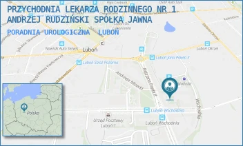 PORADNIA UROLOGICZNA - PRZYCHODNIA LEKARZA RODZINNEGO NR 1 ANDRZEJ RUDZIŃSKI SPÓŁKA JAWNA - WSCHODNIA 25/43,  LUBOŃ