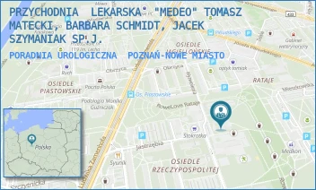 PORADNIA UROLOGICZNA - PRZYCHODNIA  LEKARSKA  MEDEO TOMASZ MATECKI, JACEK SZYMANIAK SPÓŁKA JAWNA - OS.RZECZYPOSPOLITEJ 6,  POZNAŃ-NOWE MIASTO