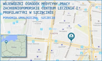PORADNIA UROLOGICZNA - WOJEWÓDZKI OŚRODEK MEDYCYNY PRACY - ZACHODNIOPOMORSKIE CENTRUM LECZENIA I PROFILAKTYKI W SZCZECINIE - BOLESŁAWA ŚMIAŁEGO 33,  SZCZECIN